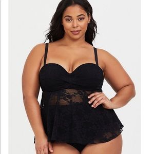 Lace swim suit tankini top